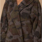 So Soft Plush Hooded Open Jacket- Camo