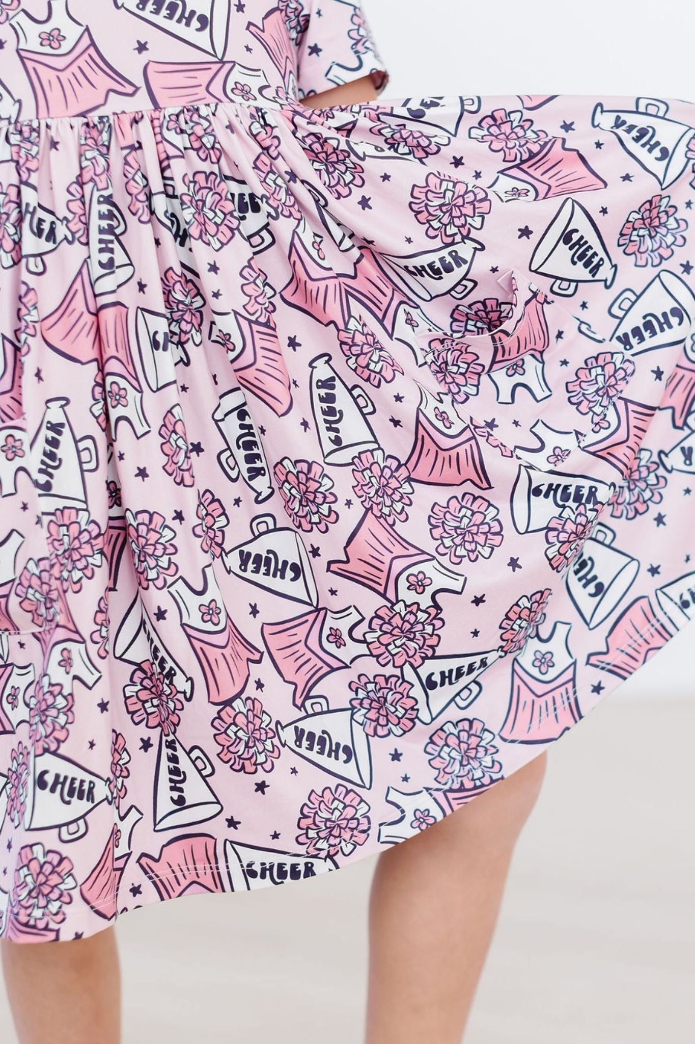 Cheer Short Sleeve Pocket Twirl Dress