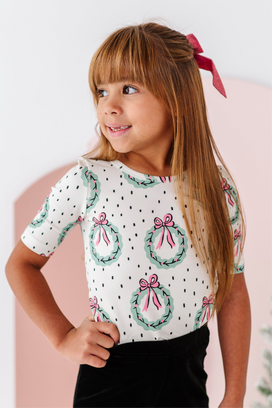 Girly Wreath Scoop Back Tee
