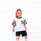 Black Checkered Pocket Toddler & Kids T Shirt
