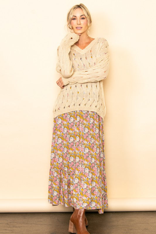 Sienna Reversible Fall Floral Maxi Dress