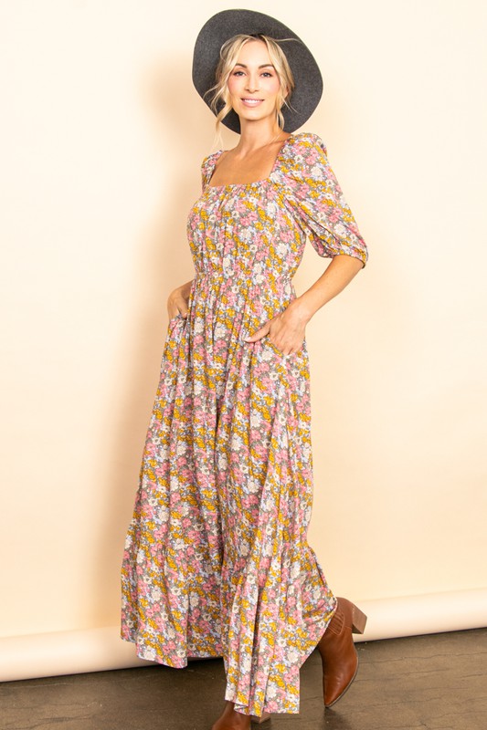 Sienna Reversible Fall Floral Maxi Dress