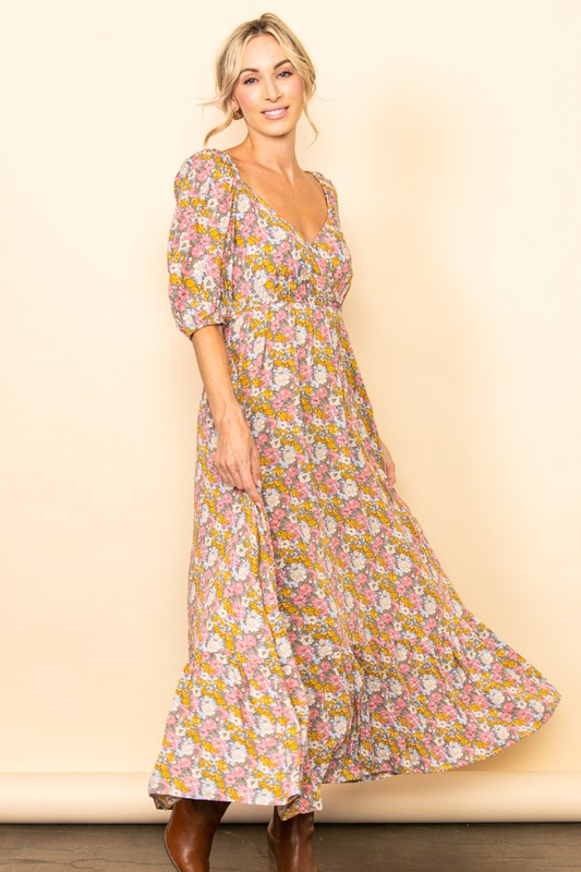 Sienna Reversible Fall Floral Maxi Dress