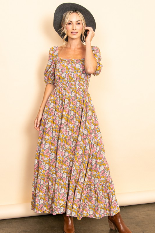 Sienna Reversible Fall Floral Maxi Dress