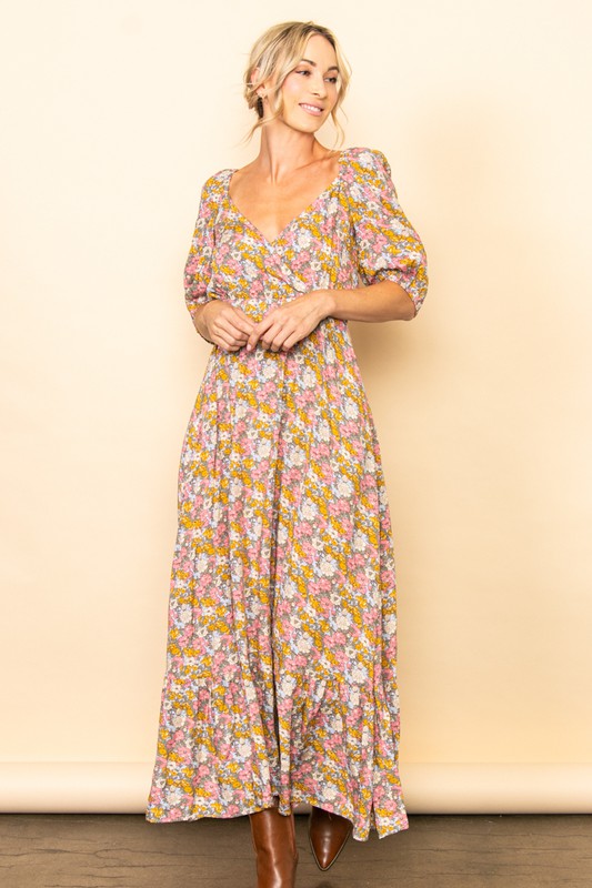 Sienna Reversible Fall Floral Maxi Dress