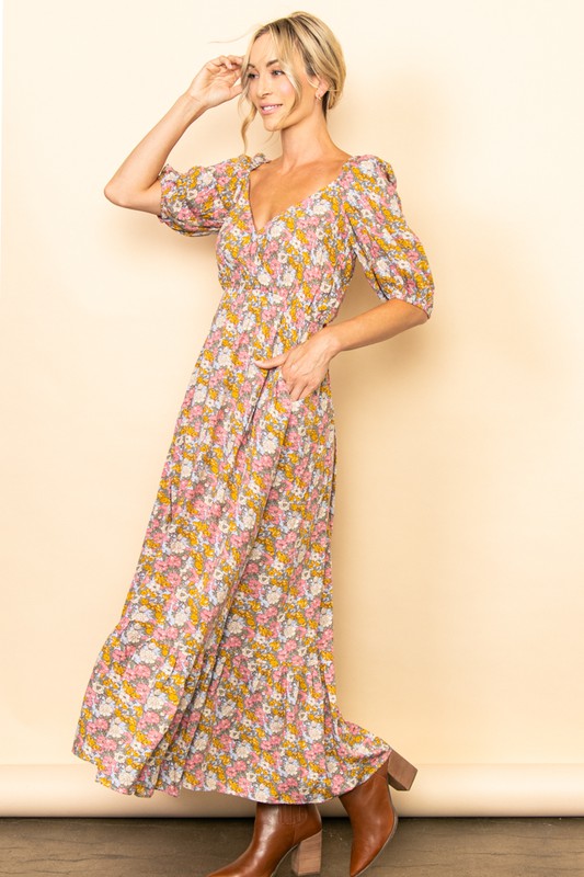 Sienna Reversible Fall Floral Maxi Dress