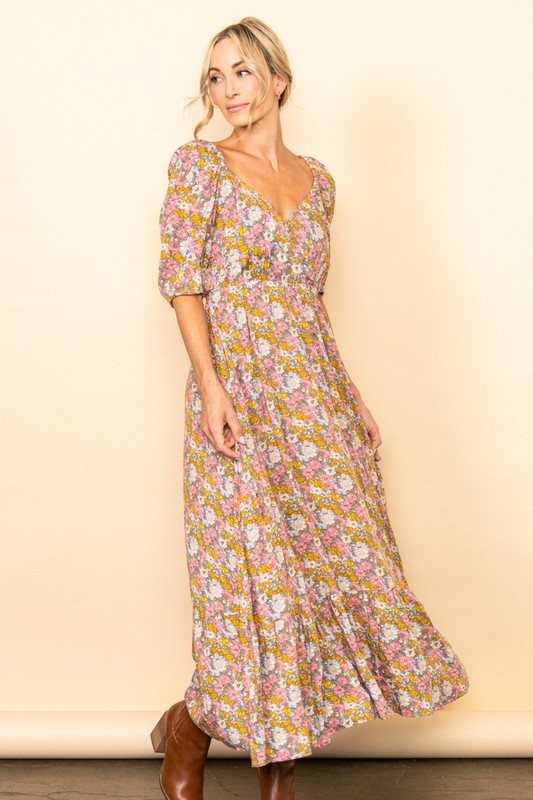 Sienna Reversible Fall Floral Maxi Dress