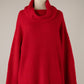 Leah Open Back Turtleneck- Red