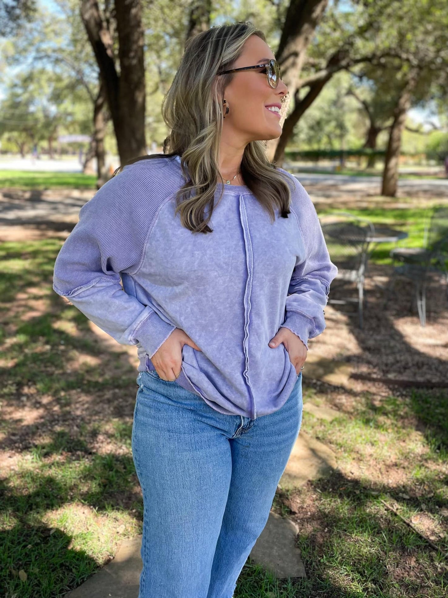 Best Selling Elliott Exposed Seam Sweatshirt in Five Colors