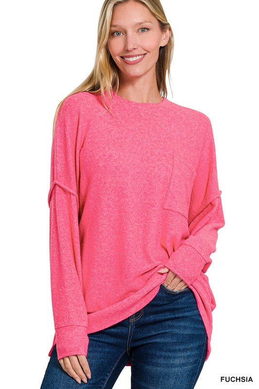 Arden Oversized Sweater- Fuschsia