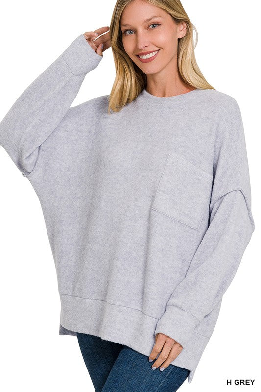 Arden Oversized Sweater- Heather Gray