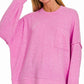 Arden Oversized Sweater- Bright Mauve