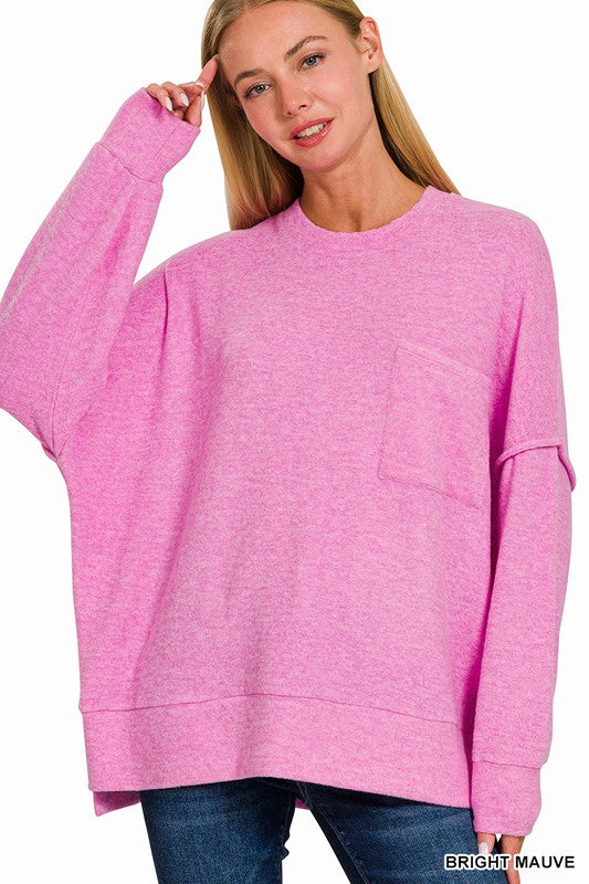 Arden Oversized Sweater- Bright Mauve