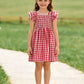 Summer Plaid Smocked Ruffled Dress