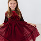 Cranberry Velvet Tutu Dress