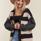 Winnie Denim Sleeve Striped Cardigan