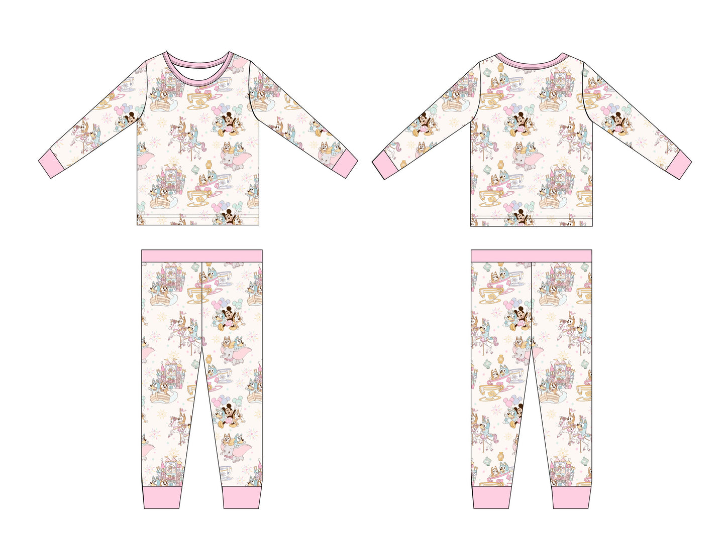 Pastel Park Cotton Candy 2-Piece PajamaSet