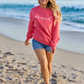 Beach Script Light Red Graphic Sweatshirt