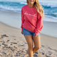 Beach Script Light Red Graphic Sweatshirt