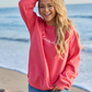 Beach Script Light Red Graphic Sweatshirt