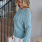 Sterling Teal Slub Crewneck Sweater