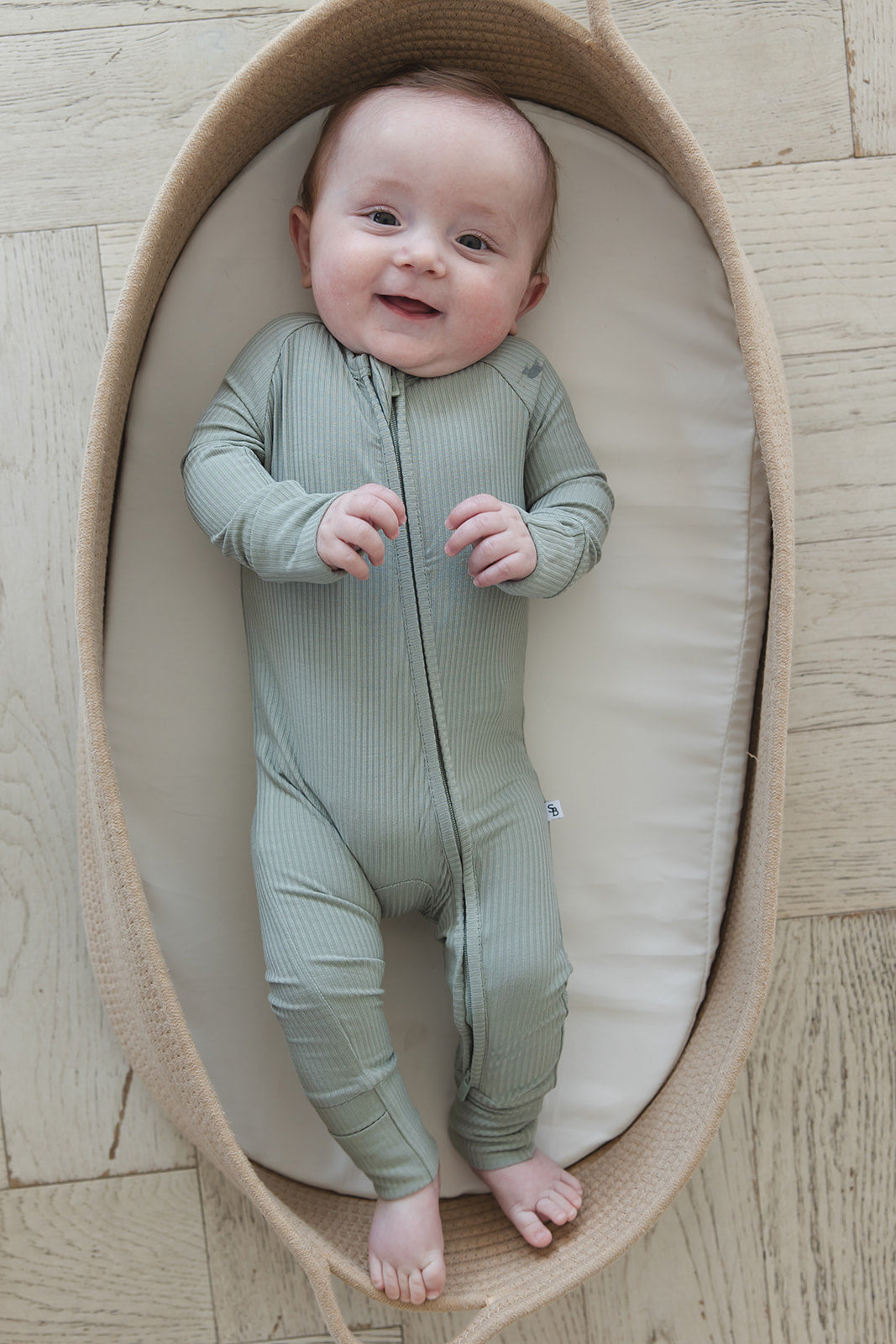 Sage Ribbed Zippy