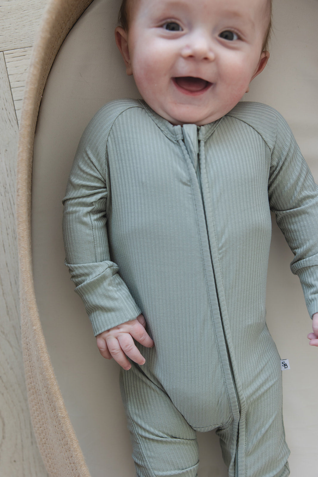Sage Ribbed Zippy