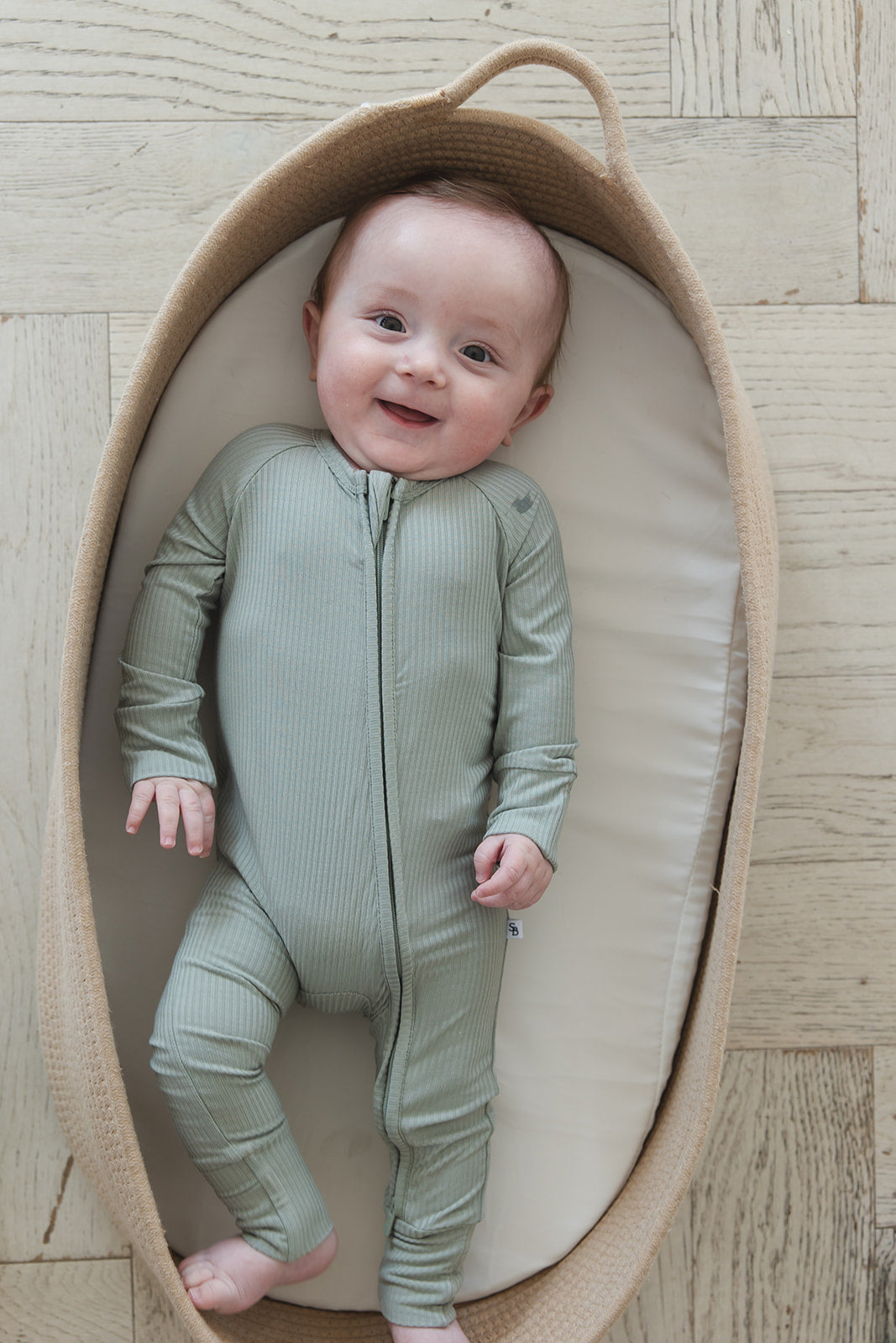 Sage Ribbed Zippy