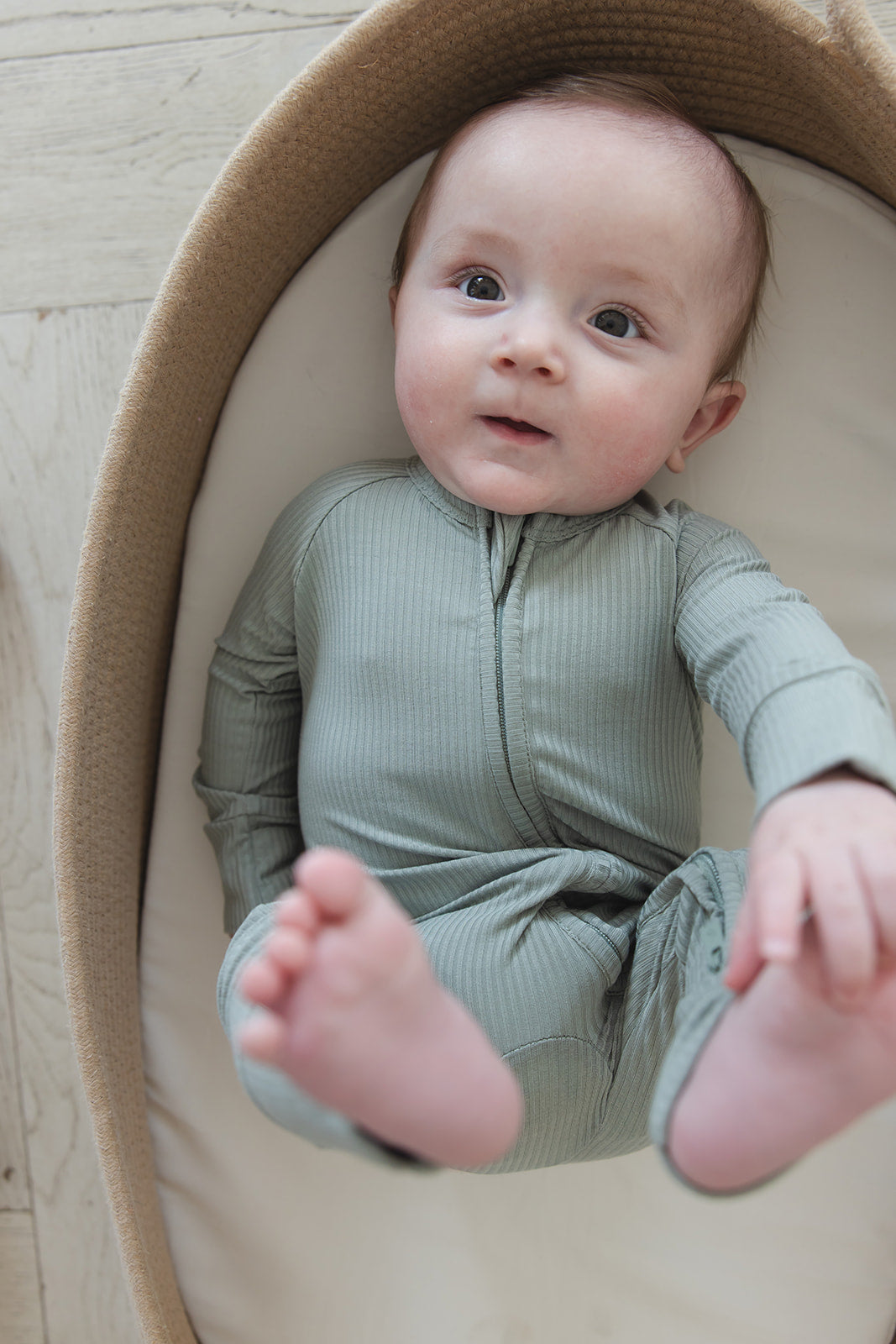 Sage Ribbed Zippy
