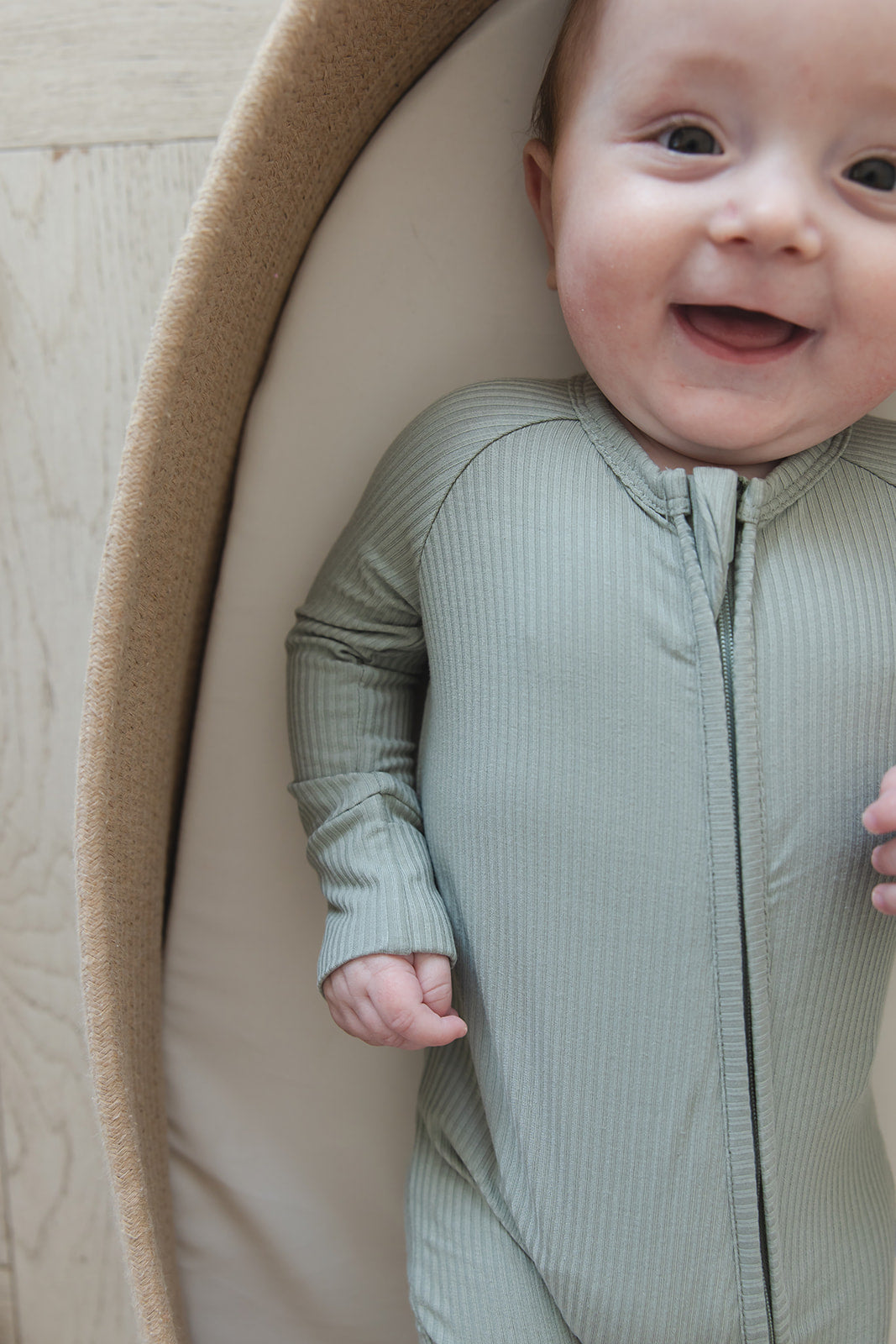 Sage Ribbed Zippy