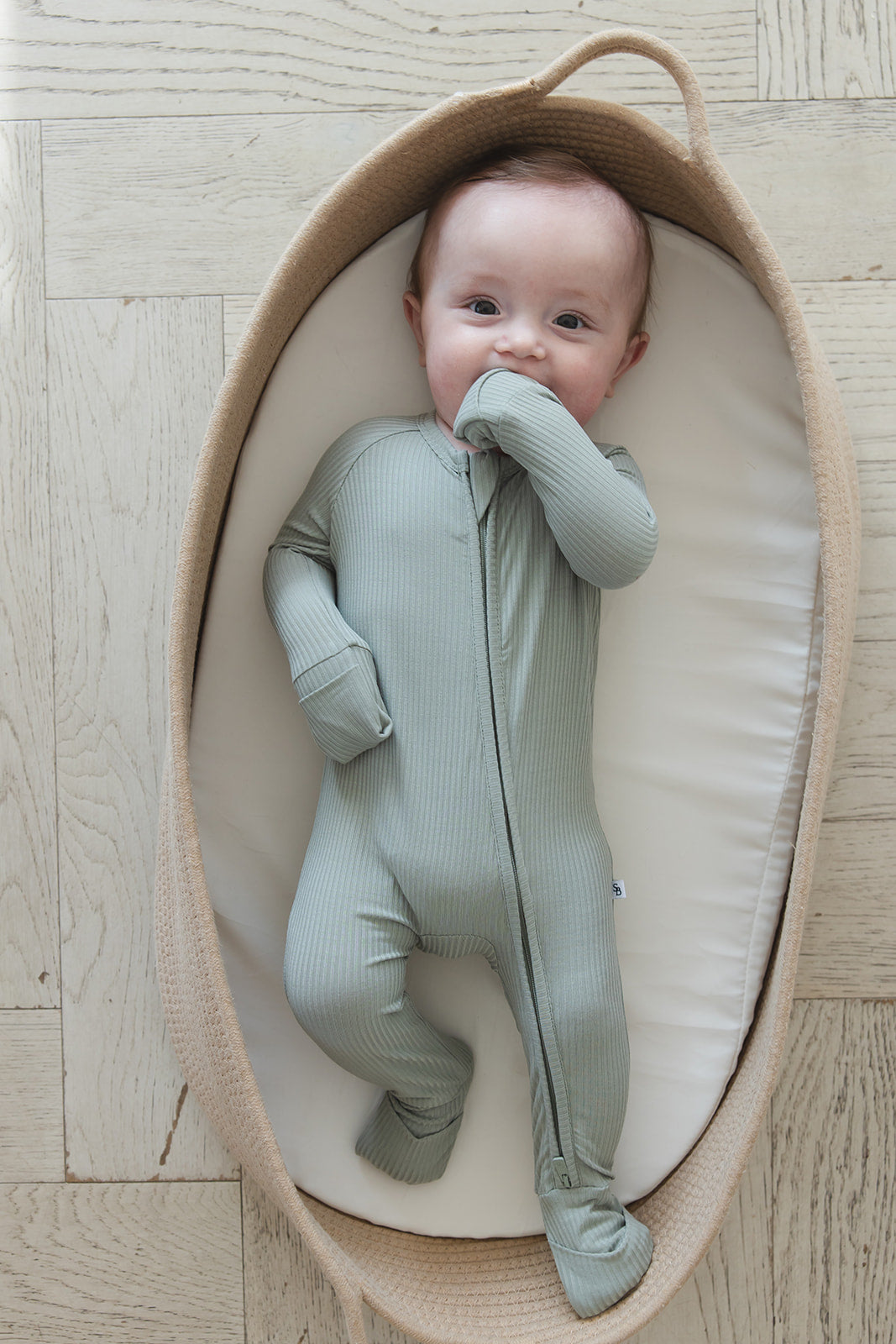 Sage Ribbed Zippy