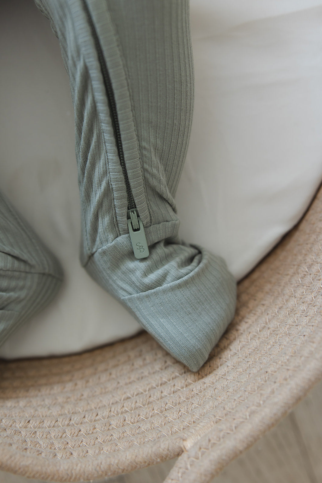 Sage Ribbed Zippy