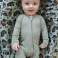 Sage Ribbed Zippy
