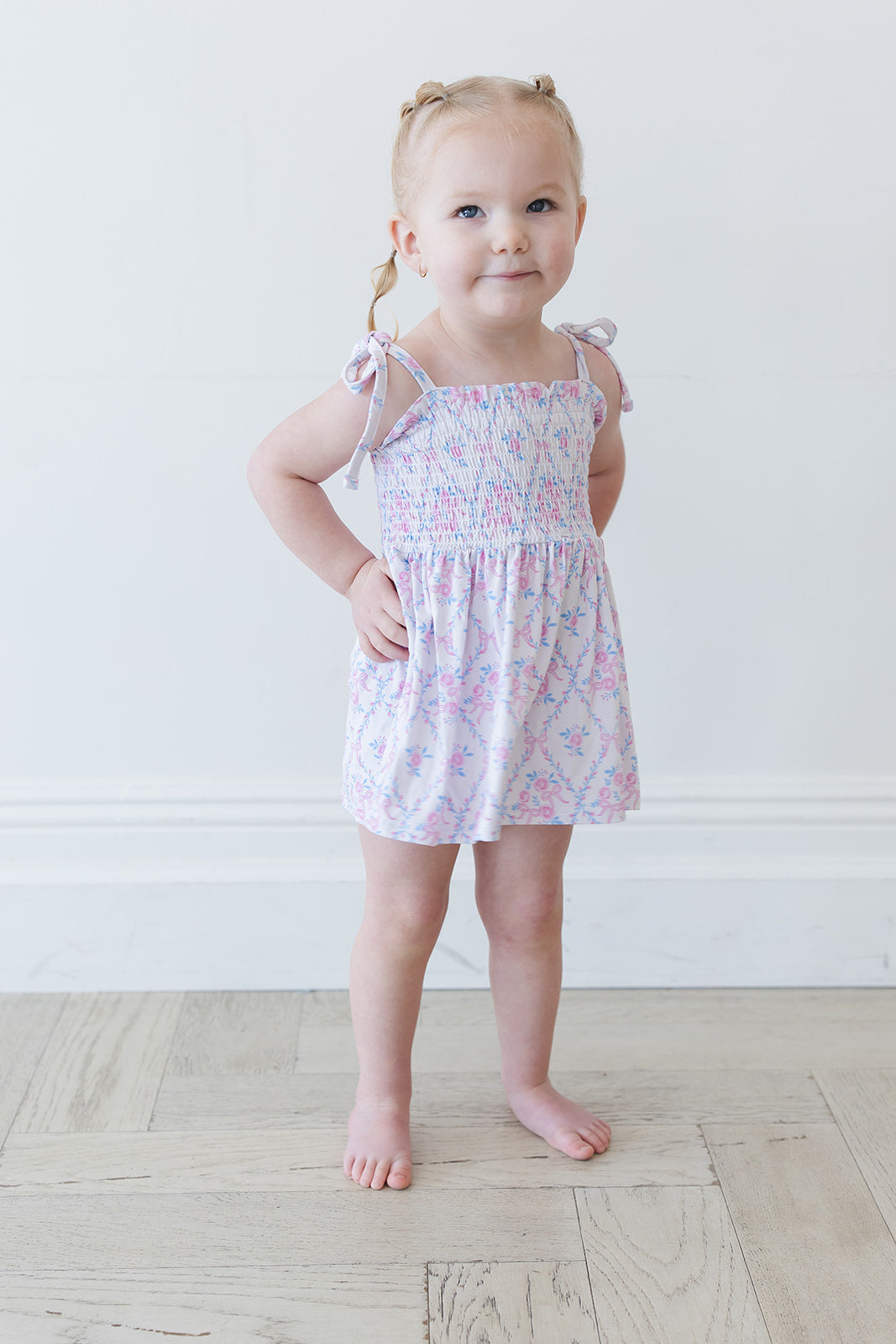 Charlotte Smocked Diaper Dress Set