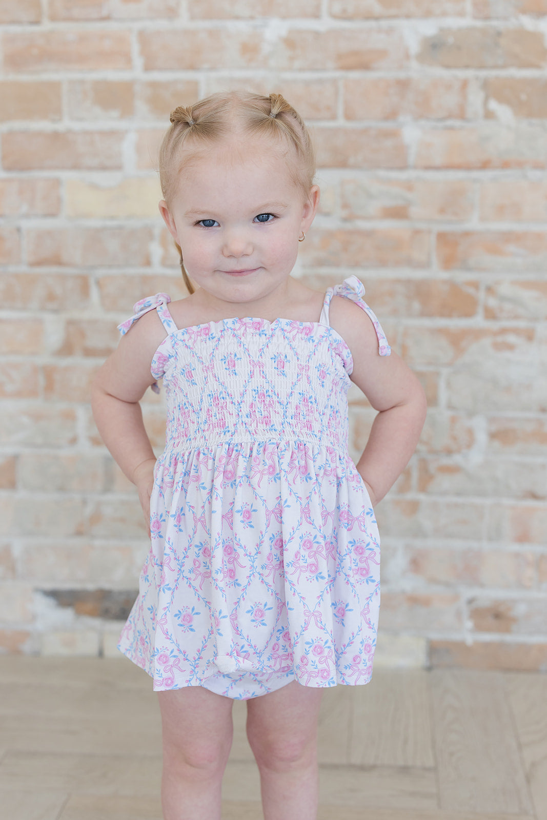 Charlotte Smocked Diaper Dress Set