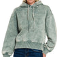 Carla Acid Wash Fleece Hoodie- Ash Jade