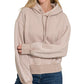 Carla Acid Wash Fleece Hoodie- Ash Mocha