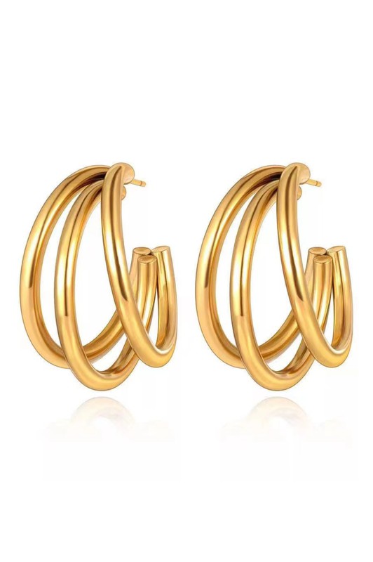 Triple Threat Hoop Earrings