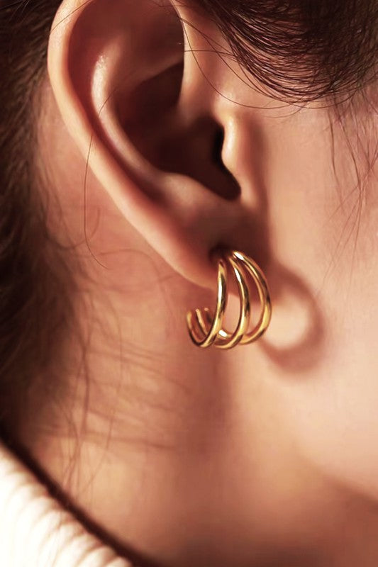 Triple Threat Hoop Earrings