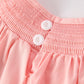Girls Horse Smocking Embroidered Coral Dress