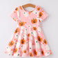 Halloween Ghost Pumpkin Print Short sleeve Dress