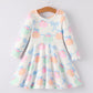 Pastel Pumpkins & Bows Long Sleeve Dress
