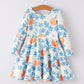 Floral Pumpkin Print Long Sleeve Dress
