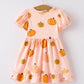 Fun Pumpkin Short Sleeve Girls Dress