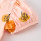 Fun Pumpkin Short Sleeve Girls Dress
