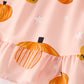 Fun Pumpkin Short Sleeve Girls Dress
