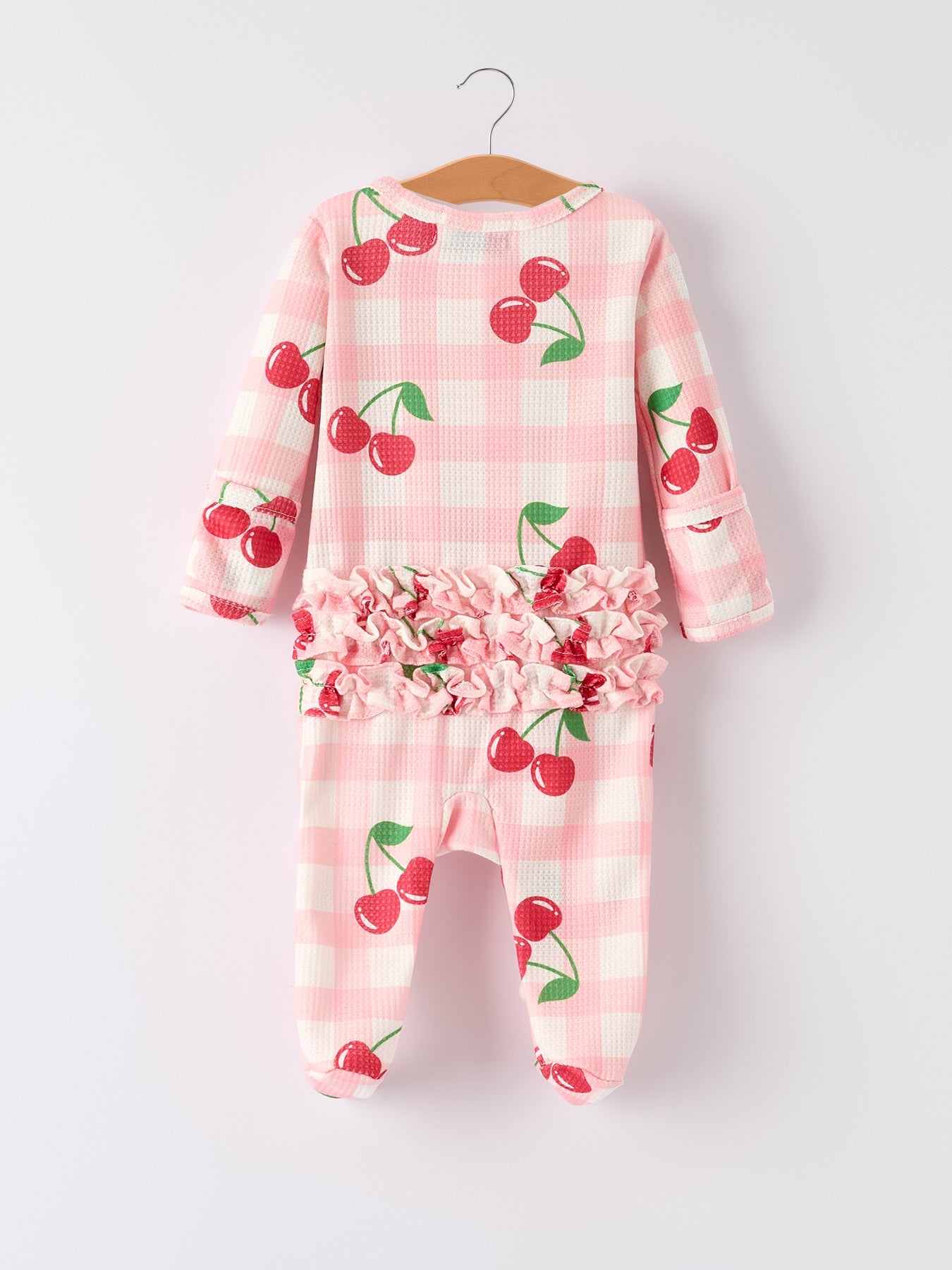 Waffle Cherry Plaid Zip Pajama