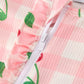 Waffle Cherry Plaid Zip Pajama