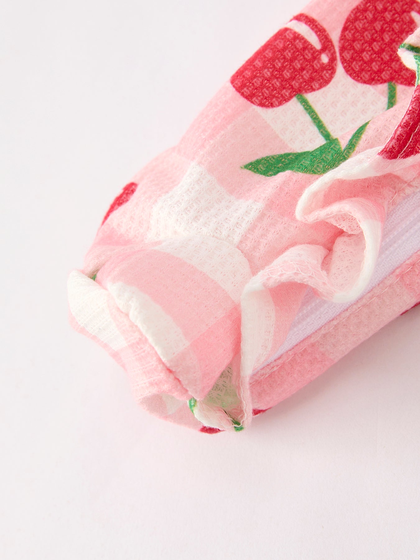 Waffle Cherry Plaid Zip Pajama
