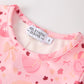 Halloween Football Pumpkin Bow Print Pink Girls Dress